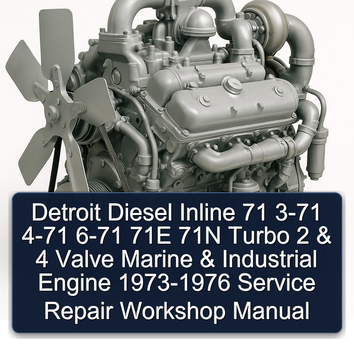 Detroit Diesel Inline 71 3-71 4-71 6-71 71E 71N Turbo 2 & 4 ValveMarine & Industrial Engine 1973-1976 Service Repair Workshop Manual Pdf