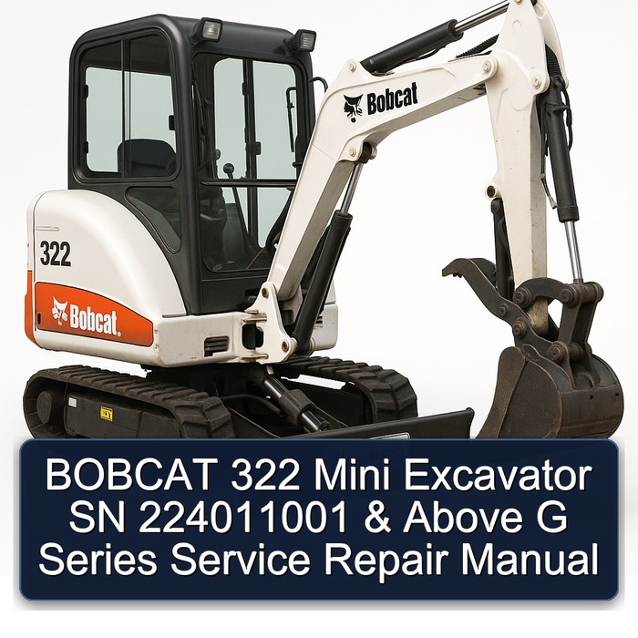 BOBCAT 322 Mini Excavator SN 224011001 & Above G Series Service Repair Manual 