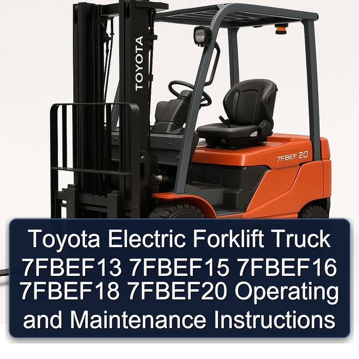 Toyota Electric Forklift Truck 7FBEF13 7FBEF15 7FBEF16 7FBEF18 7FBEF20 Operating and Maintenance Instructions