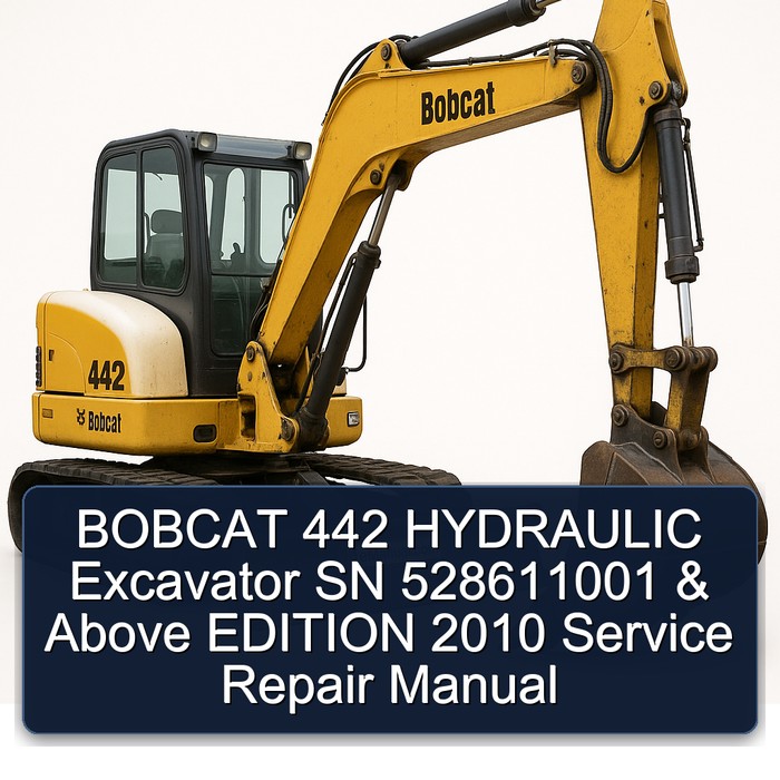 BOBCAT 442 HYDRAULIC Excavator SN 528611001 & Above EDITION 2010 Manual de servicio y reparación