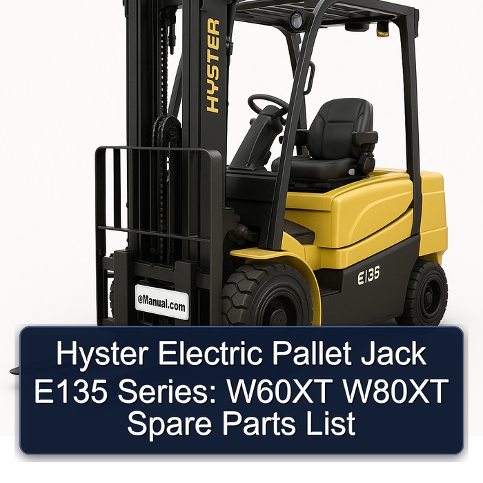 Hyster Electric Pallet Jack E135 Series: W60XT W80XT Spare Parts List