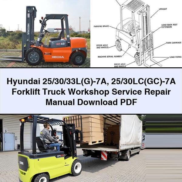 Hyundai 25/30/33L(G)-7A 25/30LC(GC)-7A Forklift Truck Workshop Service Repair Manual 