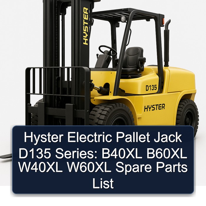 Lista de Piezas de Repuesto para Transpaleta Eléctrica Hyster D135 Serie: B40XL, B60XL, W40XL, W60XL