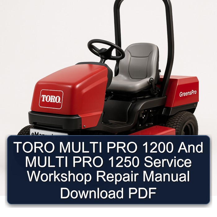 Manual de Reparación Toro Multi Pro 1200 y 1250 - Taller de Servicio (PDF)