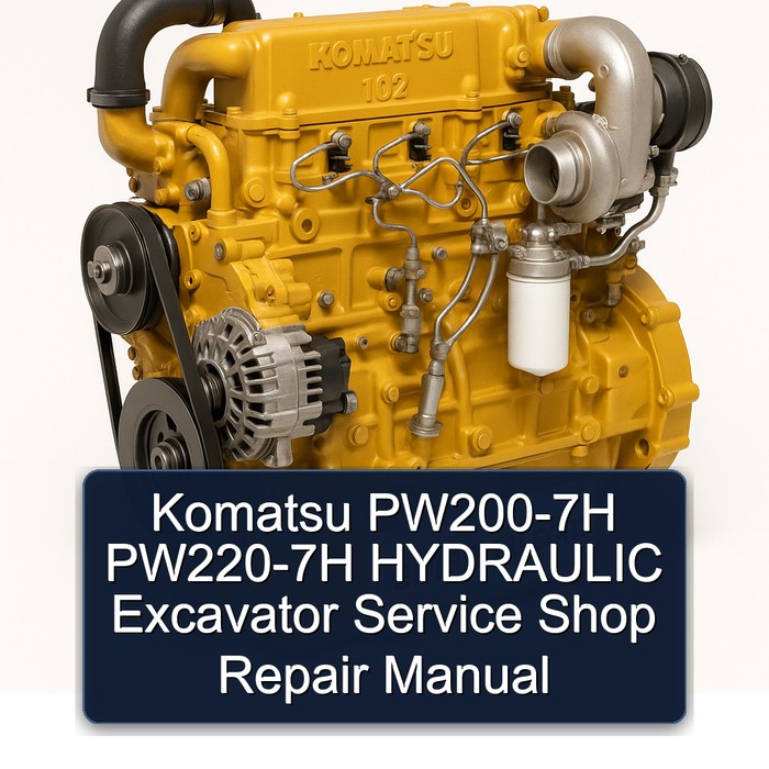 Komatsu PW200-7H PW220-7H HYDRAULIC Excavator Service Shop Repair Manual