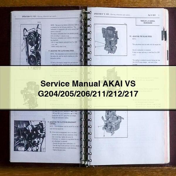 Service Repair Manual AKAI VS G204/205/206/211/212/217
