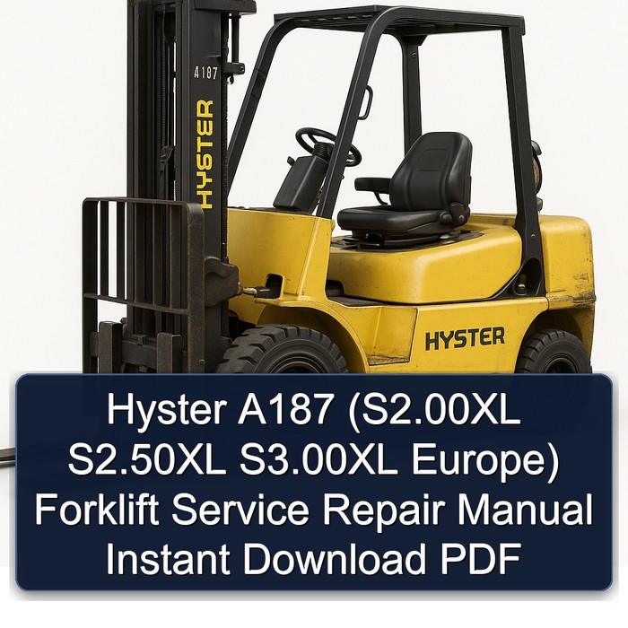 Hyster A187 (Europa) Gabelstapler Reparaturhandbuch - Sofort-Download PDF