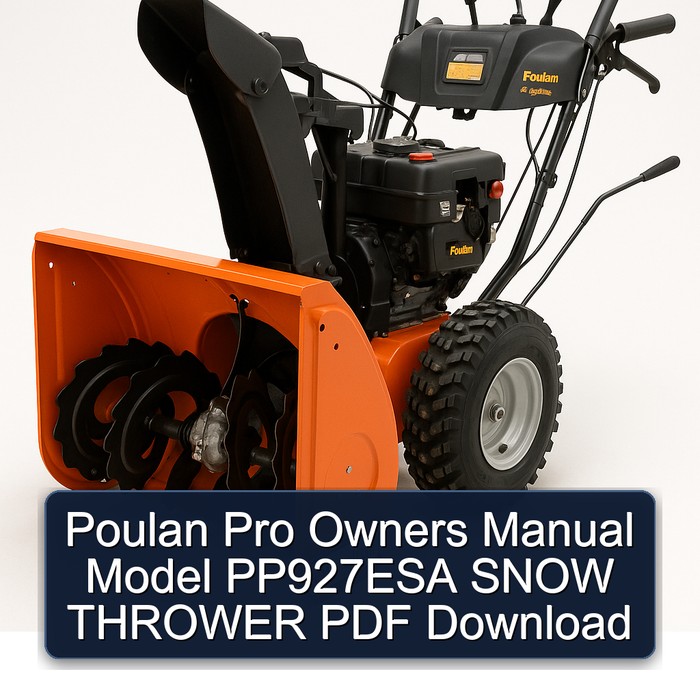 Poulan Pro Schneefräse PP927ESA Bedienungsanleitung PDF Download
