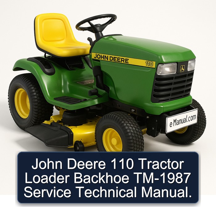 John Deere 110 Tractor Loader Backhoe TM-1987 Service Technical Manual. 