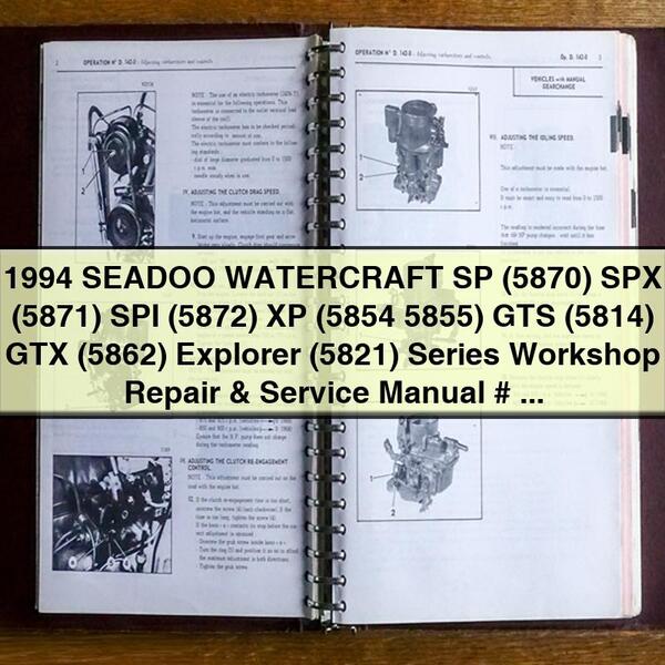 Manual de Reparación y Servicio para Motos de Agua Sea-Doo 1994