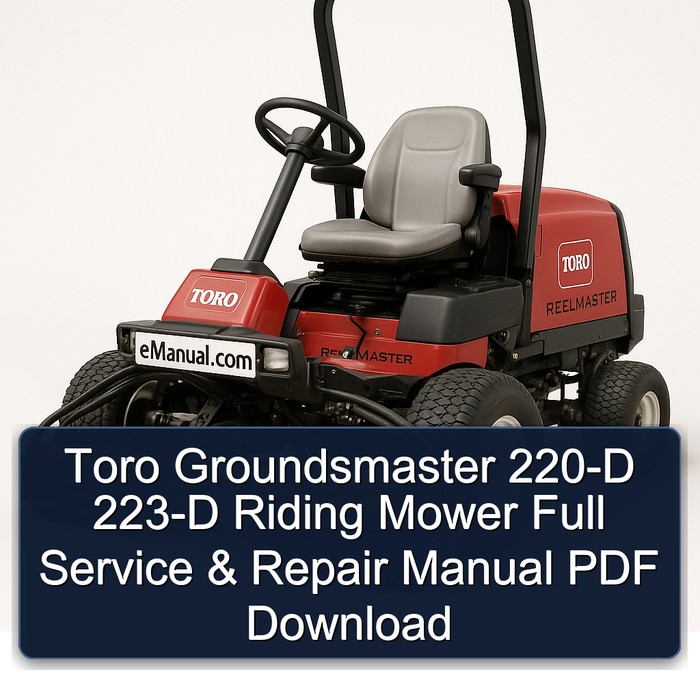 Manual de Servicio y Reparación Completo para Cortacéspedes Toro Groundsmaster 220-D y 223-D (Descarga PDF)