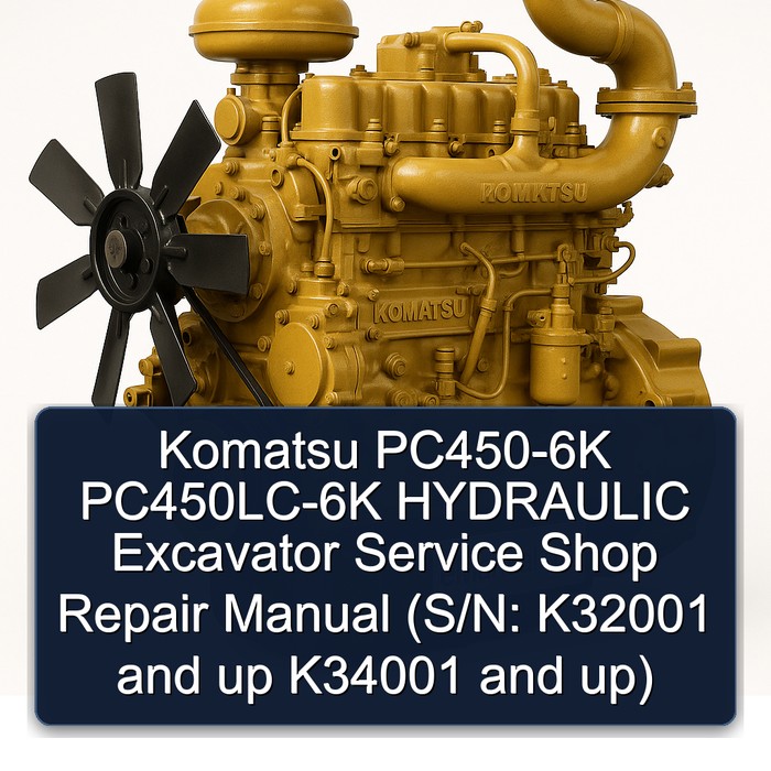 Komatsu PC450-6K PC450LC-6K HYDRAULIC Excavator Service Shop Repair Manual (S/N: K32001 and up K34001 and up)