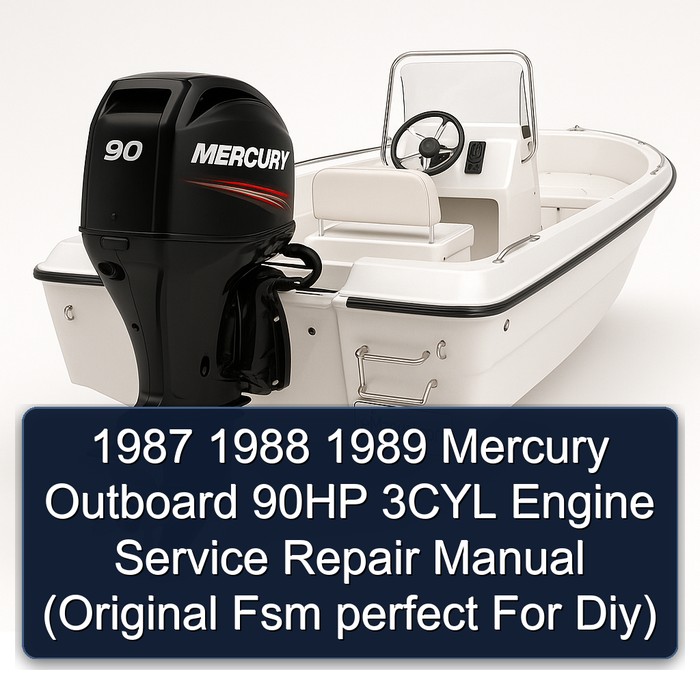 1987 1988 1989 Mercury Outboard 90HP 3CYL Engine Service Repair Manual (Original Fsm  perfect For Diy) 