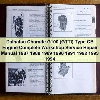 Daihatsu Charade G100 (Gtti) Type Cb Engine Workshop Service Repair Manual PDF Download