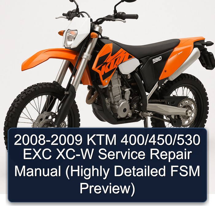2008-2009 KTM 400/450/530 EXC XC-W Manual de servicio y reparación (Highly Detailed FSM Preview)