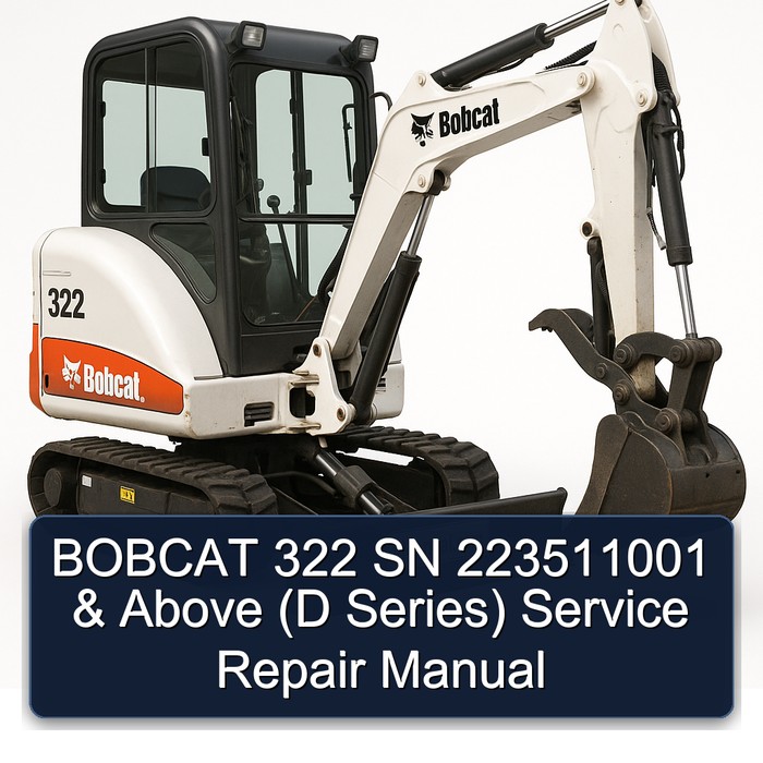 BOBCAT 322 SN 223511001 & Above (D Series) Service Repair Manual
