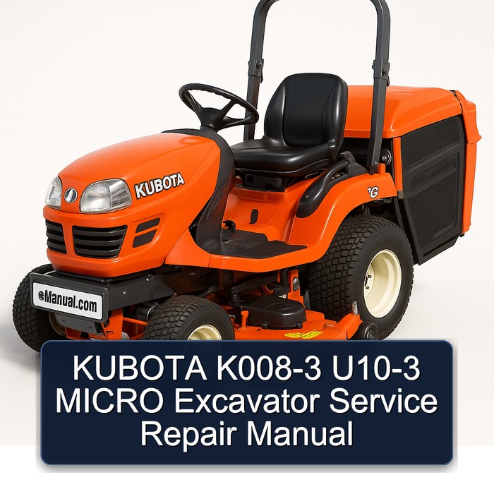 KUBOTA K008-3 U10-3 MICRO Excavator Service Repair Manual 