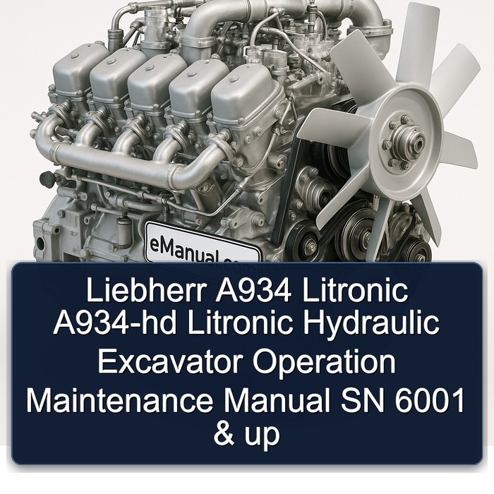 Liebherr A934 Litronic A934-hd Litronic Hydraulic Excavator Operation Maintenance Manual SN 6001 & up