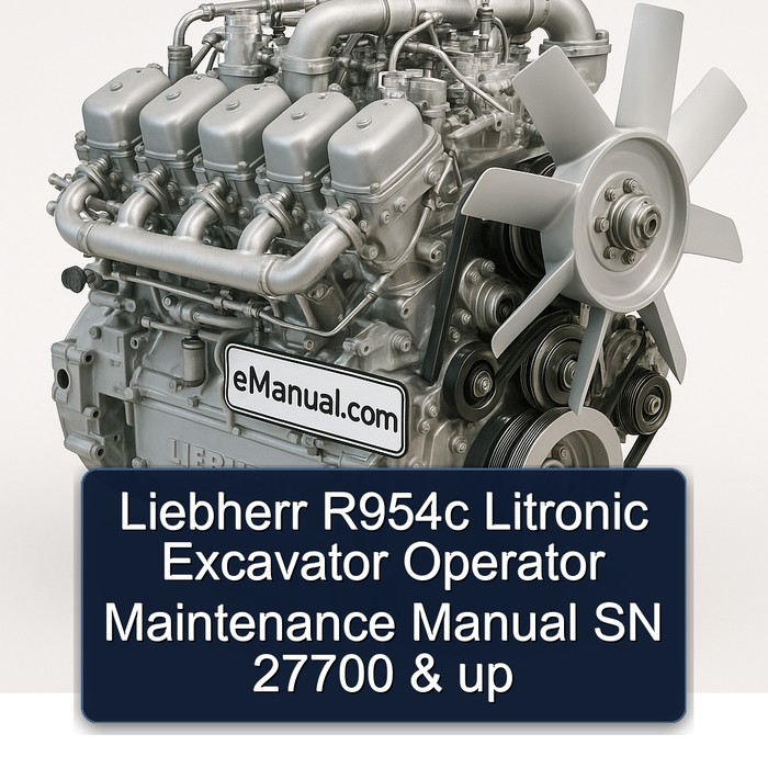 Liebherr R954c Litronic Excavator Operator Maintenance Manual SN 27700 & up 