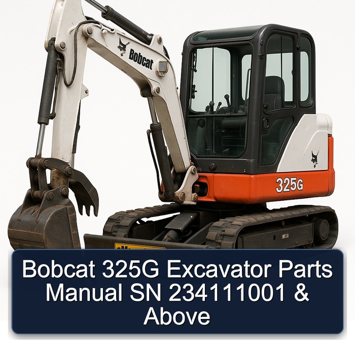 Bobcat 325G Excavator Parts Manual SN 234111001 & Above