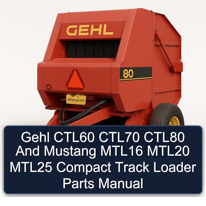 Manual de Partes para Cargadoras de Orugas Compactas Gehl CTL60, CTL70, CTL80 y Mustang MTL16, MTL20, MTL25