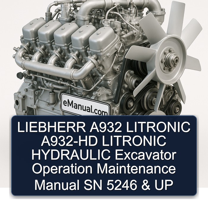 LIEBHERR A932 LITRONIC A932-HD LITRONIC HYDRAULIC Excavator Operation Maintenance Manual SN 5246 & UP