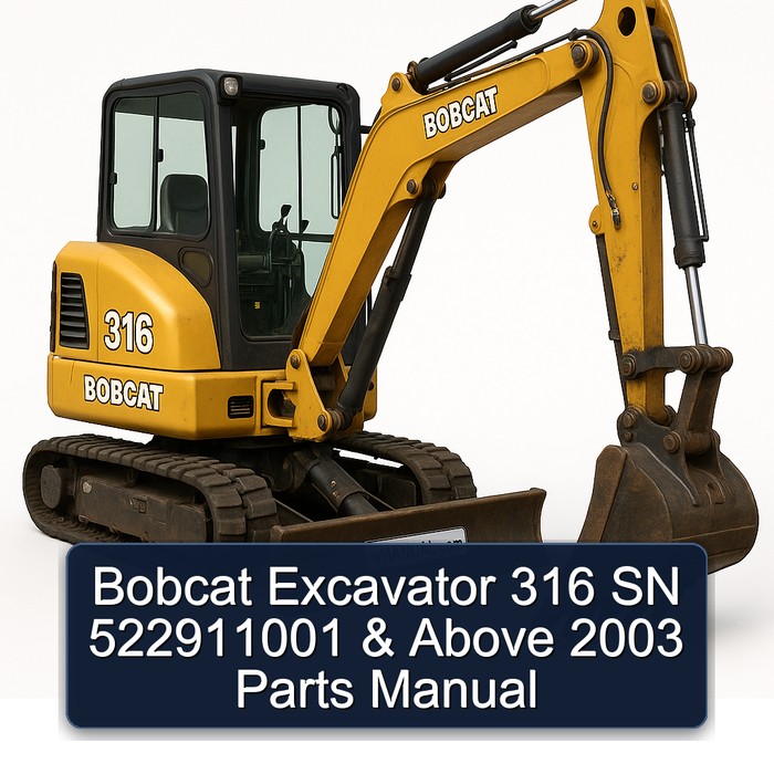 Bobcat Excavator 316 SN 522911001 & Above 2003 Parts Manual