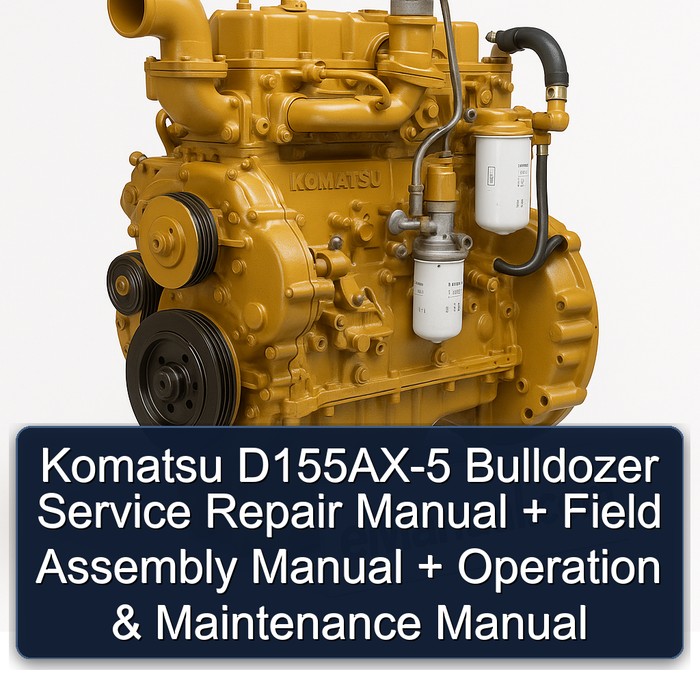 Komatsu D155AX-5 Bulldozer Manual de servicio y reparación + Field Assembly Manual + Operation & Maintenance Manual (Serial Number: 70001 and up 76001 and up)