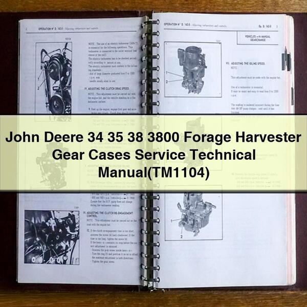 John Deere 34/35/38/3800 Häcksler Getriebegehäuse Service Technische Anleitung (TM1104)
