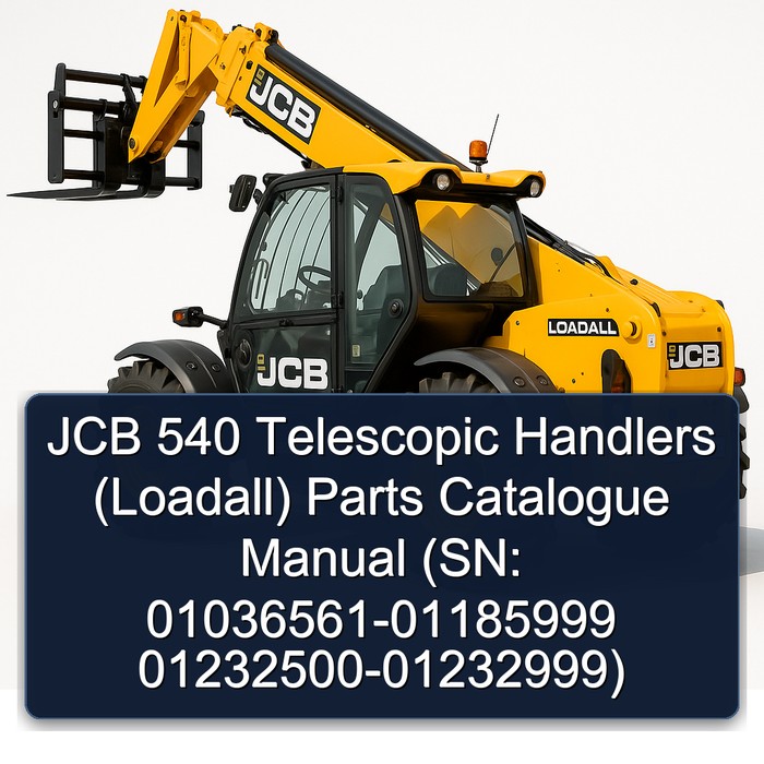 JCB 540 Telescopic Handlers (Loadall) Parts Catalogue Manual (SN: 01036561-01185999 01232500-01232999)