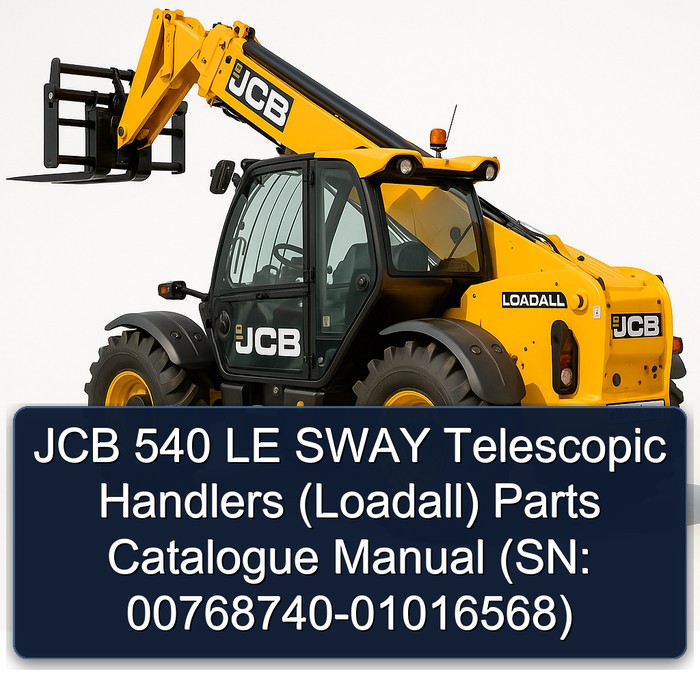 JCB 540 LE SWAY Teleskoplader (Loadall) Ersatzteilkatalog Manual (SN: 00768740-01016568)