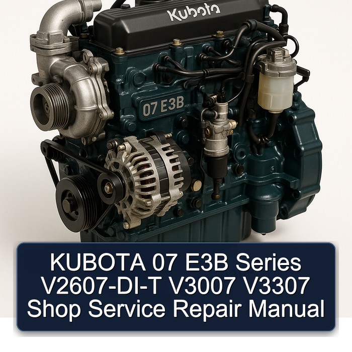 KUBOTA 07 E3B Series V2607-DI-T V3007 V3307 Shop Manual de servicio y reparación