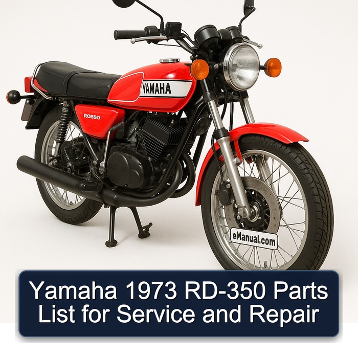 Yamaha 1973 RD-350 Parts List for Service and Repair
