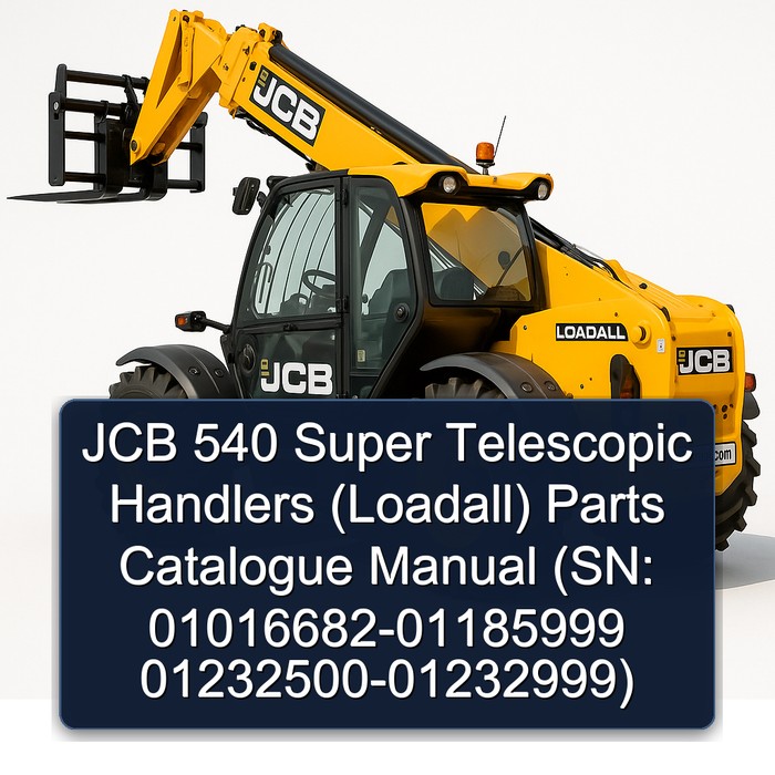 JCB 540 Super Telescopic Handlers (Loadall) Parts Catalogue Manual (SN: 01016682-01185999 01232500-01232999)