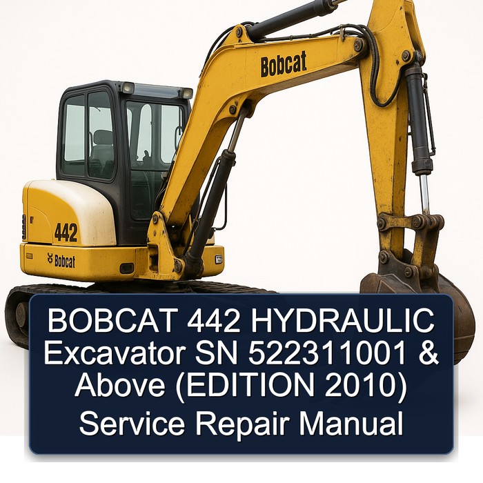 BOBCAT 442 HYDRAULIC Excavator SN 522311001 & Above (EDITION 2010) Manual de servicio y reparación
