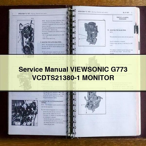 Service Repair Manual VIEWSONIC G773 VCDTS21380-1 MONITOR