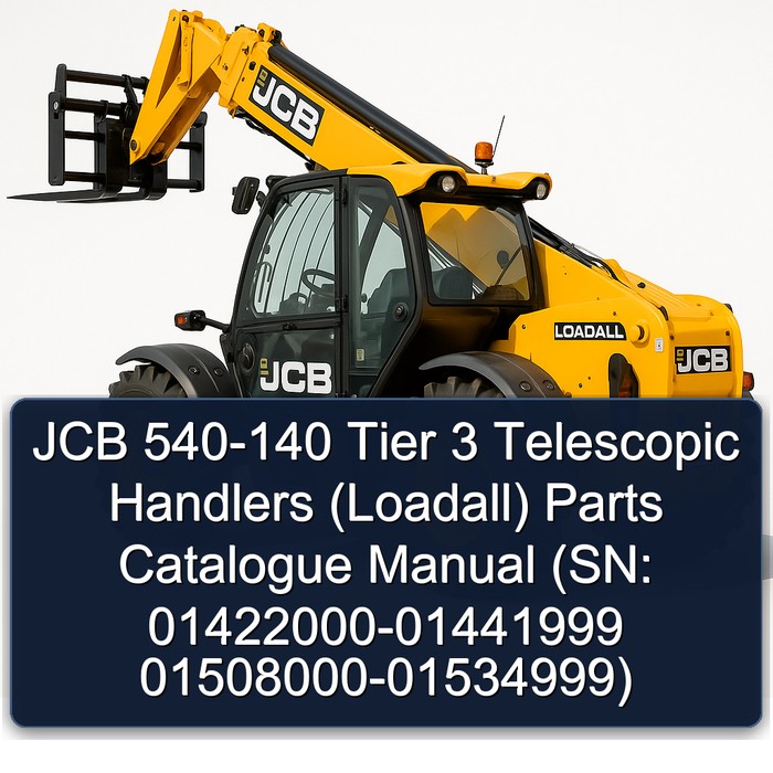 JCB 540-140 Tier 3 Telescopic Handlers (Loadall) Parts Catalogue Manual (SN: 01422000-01441999 01508000-01534999)