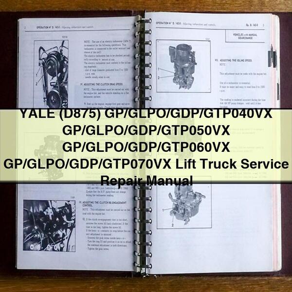Manual de Servicio y Reparación de Montacargas Yale (D875) GP/GLPO/GDP/GTP040VX-070VX