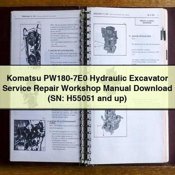 Komatsu PW180-7E0 Hydraulic Excavator (Sn: H55051 and Up) Workshop Service Repair Manual PDF Download