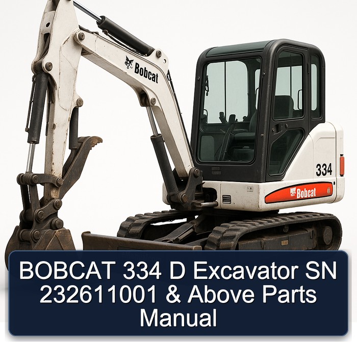 BOBCAT 334 D Excavator SN 232611001 & Above Parts Manual 