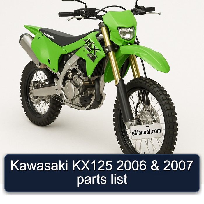 Kawasaki KX125 2006 & 2007 parts list