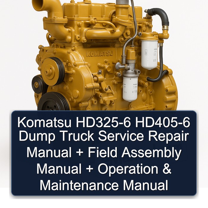 Komatsu HD325-6 HD405-6 Dump Truck Manual de servicio y reparación + Field Assembly Manual + Operation & Maintenance Manual