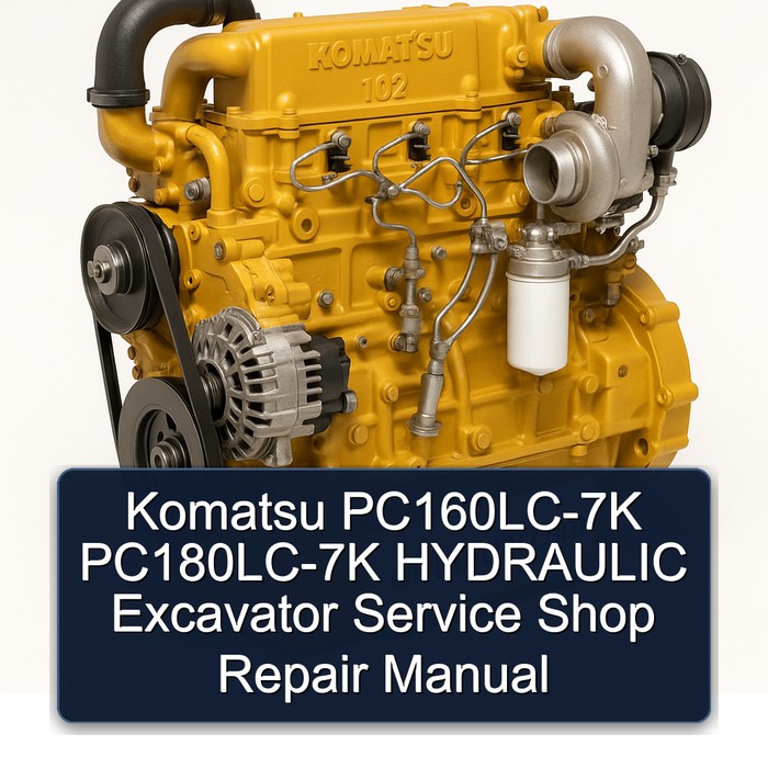 Komatsu PC160LC-7K PC180LC-7K HYDRAULIC Excavator Service Shop Repair Manual