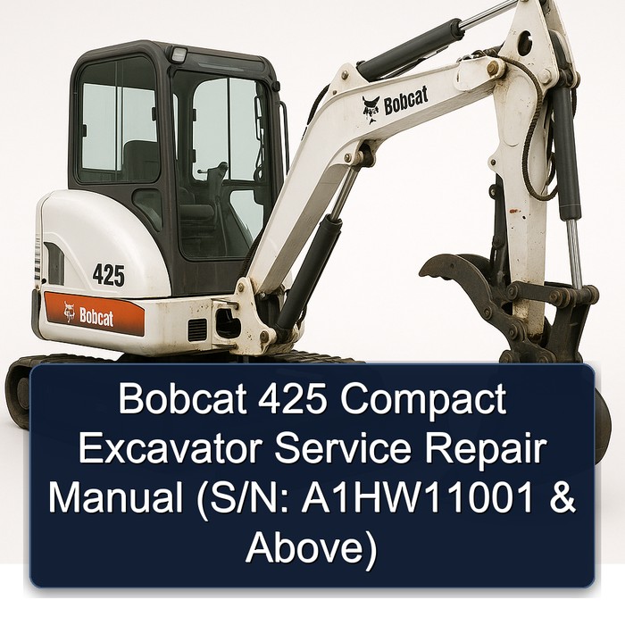 Bobcat 425 Compact Excavator Service Repair Manual (S/N: A1HW11001 & Above)