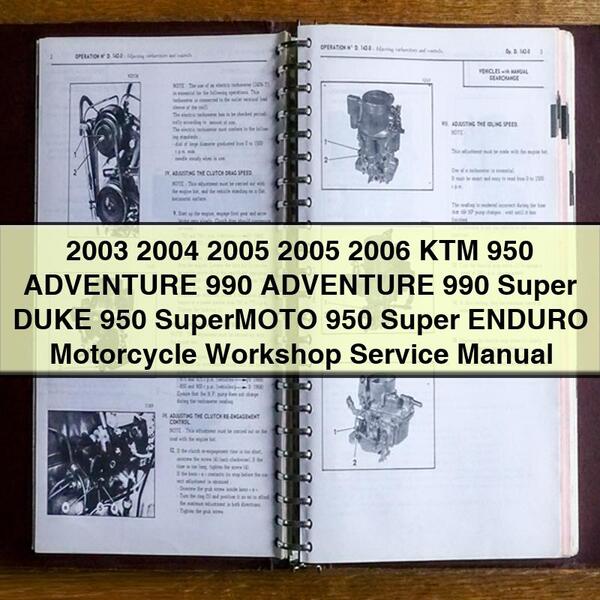 KTM 950/990 Adventure, Super Duke, SuperMoto, Super Enduro Werkstatt- & Reparaturhandbuch
