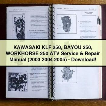 Kawasaki Klf 250 Bayou 250 Workhorse 250 ATV & ( 2004 2005) Workshop Service Repair Manual PDF Download