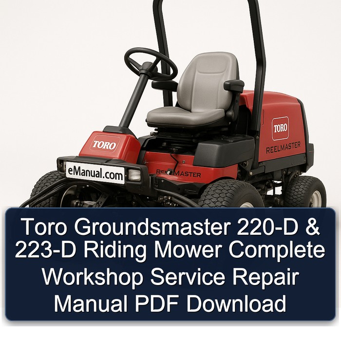 Manual de Reparación Completo para Cortacéspedes Toro Groundsmaster 220-D y 223-D