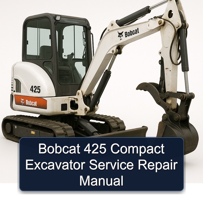 Bobcat 425 Compact Excavator Service Repair Manual + Operation & Maintenance Manual + Wiring/Hydraulic Schematic (S/N: A1HW11001 & Above)