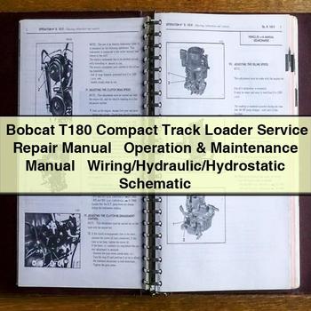 Bobcat T180 Compact Track Loader Service, Operation & Maintenance, and Schematic Manuals