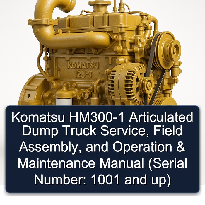 Komatsu HM300-1 Articulated Dump Truck Manual de servicio y reparación + Field Assembly Manual + Operation & Maintenance Manual (Serial Number: 1001 and up)